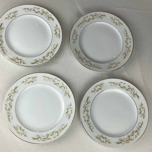 International Silver Co Fine China Bread&Butter Saucers 326 Springtime Lot of 4 - Picture 1 of 9